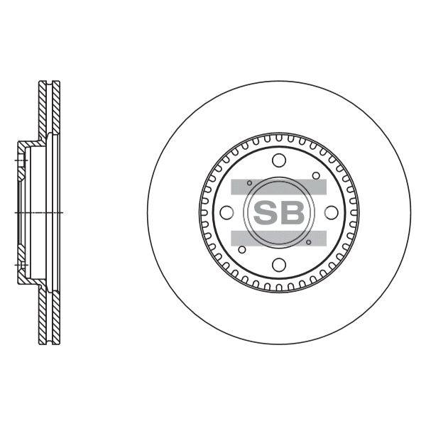 Тормозной диск передний, вентилируемый SANGSIN (Hi-Q) SD4803