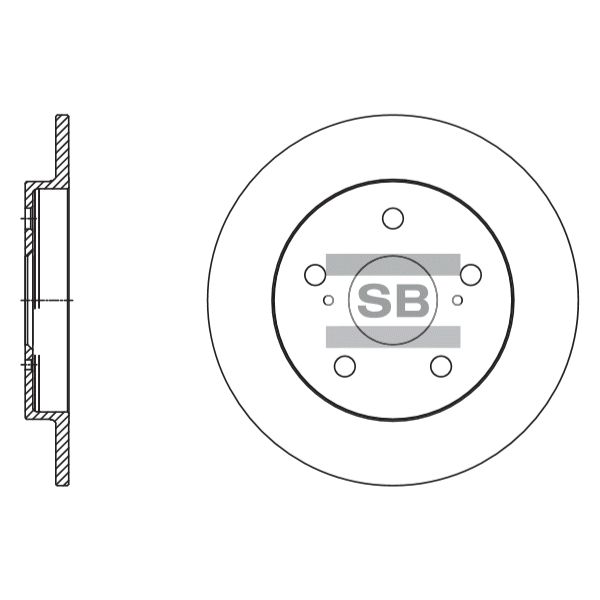Тормозной диск задний, не вентилируемый SANGSIN (Hi-Q) SD4616