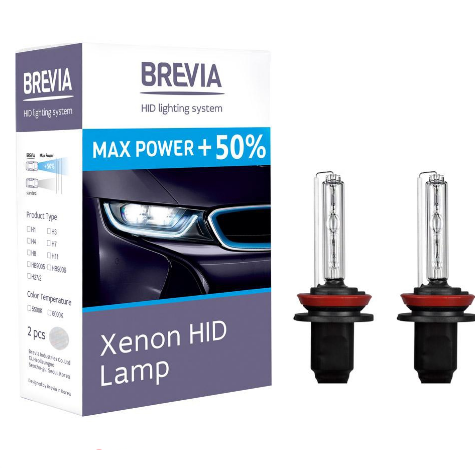 Ксеноновая лампа Brevia H11 +50%, 6000K, 85V, 35W, (2шт.) BREVIA 12960MP