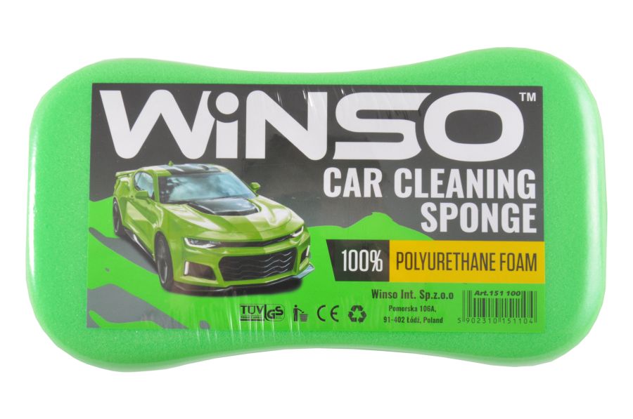 Губка для мытья авто 22х12х6см зеленая WINSO 151100