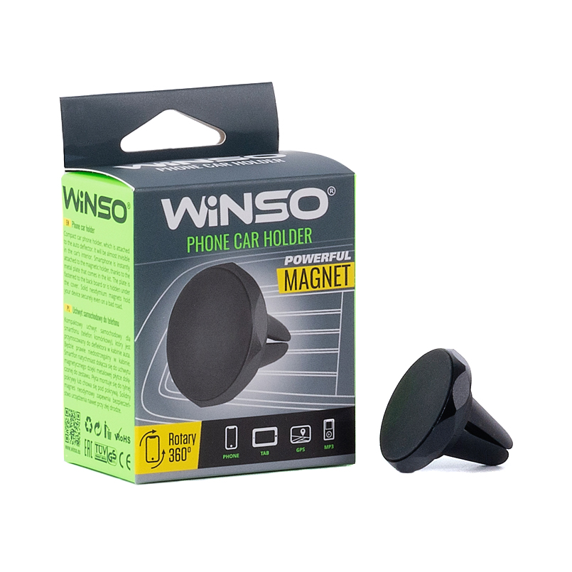 Держатель телефона автомобильный магнитный на дефлектор WINSO 201200