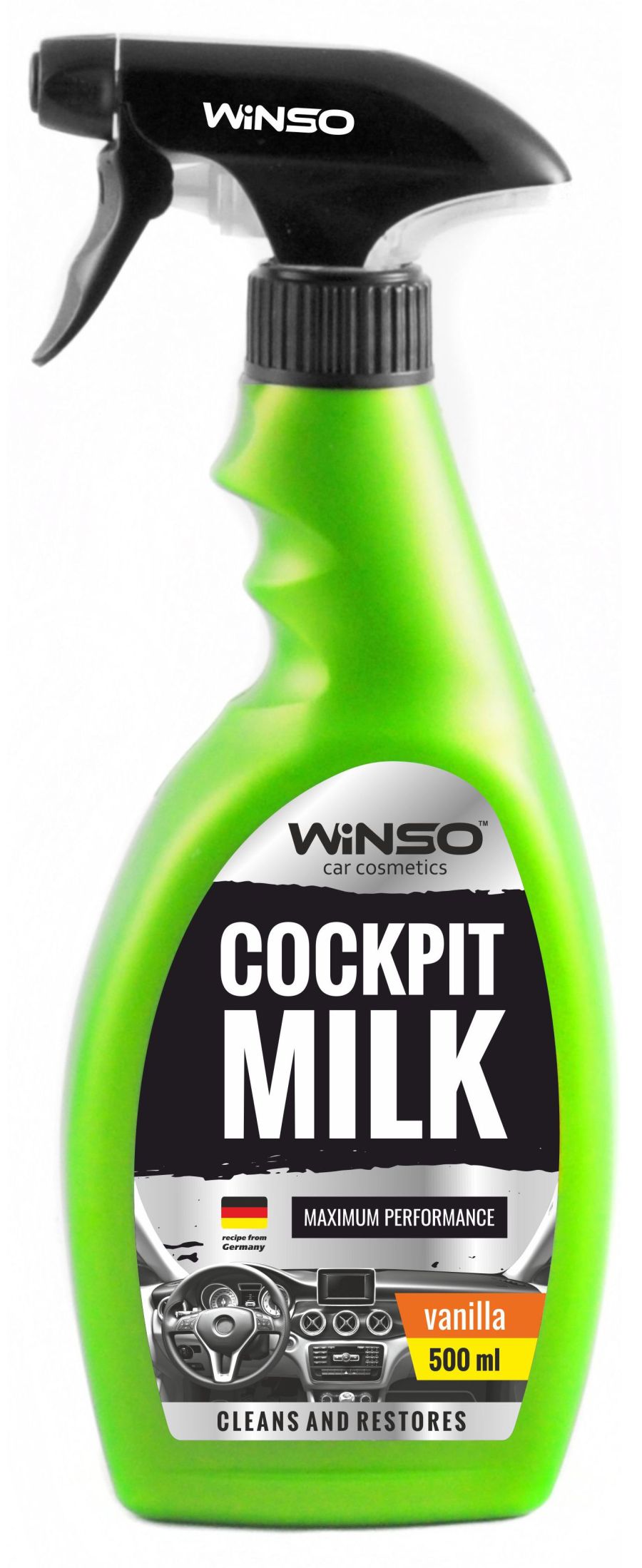 Полироль-молочко для торпедо COCKPIT MILK VANILLA 500мл  WINSO 810600