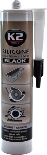 Силікон герметик (чорний) SIL BLACK (BLACK SILICON +350C) 300g K2 B200