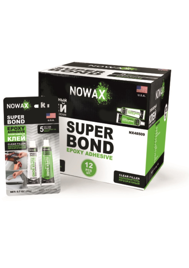 Эпоксидный клей двухкомпонентный Nowax Super Bond (наполнитель прозрачный), 20 г NOWAX NX48509