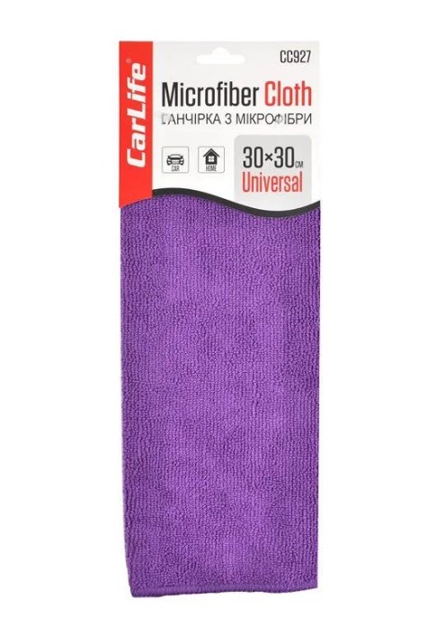 Салфетка микрофибра 30х30см фиолетовая CARLIFE CC927
