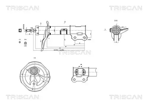 Амортизатор передний левый TRISCAN 870543103