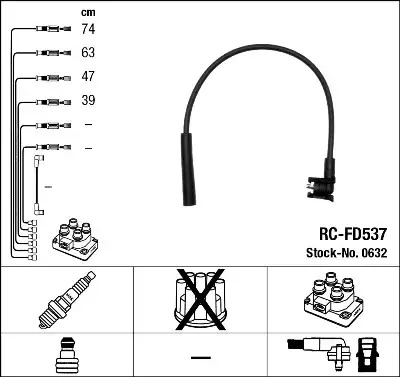 Высоковольтные провода зажигания NGK 0632