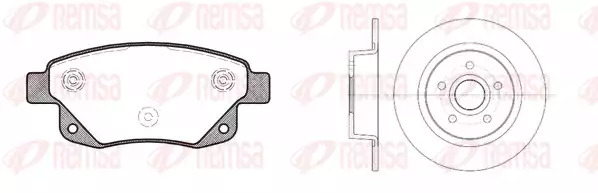 Диски и колодки задние, комплект REMSA 8125201
