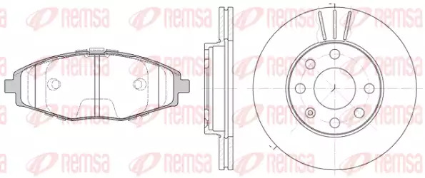 Диски и колодки передние DAEWOO Lanos, комплект REMSA 869601