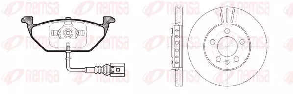 Диски и колодки передние, комплект REMSA 863310