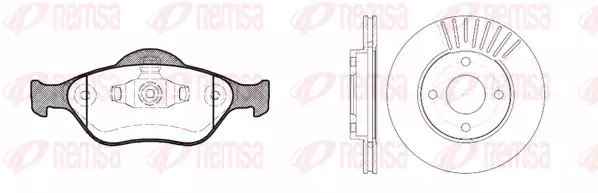 Диски и колодки передние, комплект REMSA 876600