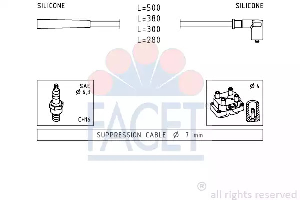 Высоковольтные провода зажигания FACET 47252