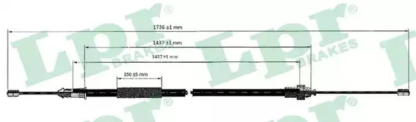 Трос ручника LPR C0612B