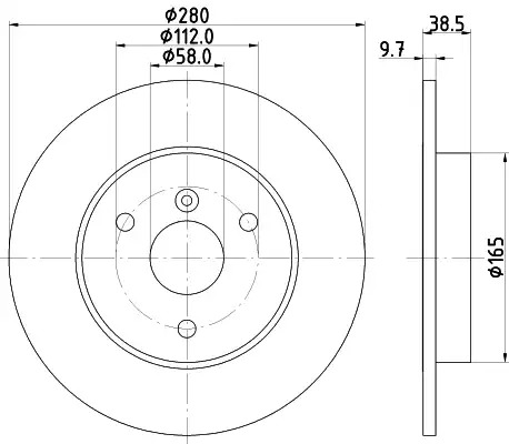 Тормозной диск передний HELLA 8DD355113561