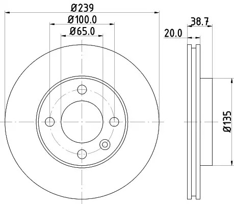 Тормозной диск передний HELLA 8DD355100191
