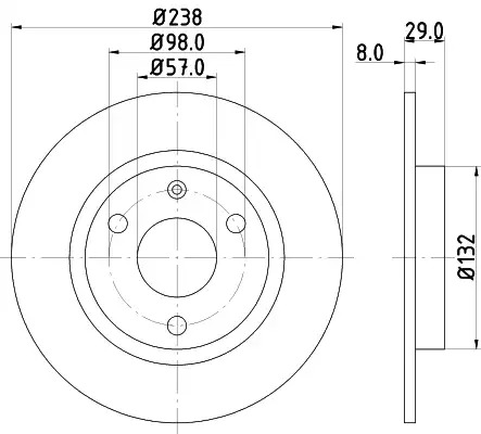 Тормозной диск передний HELLA 8DD355101451