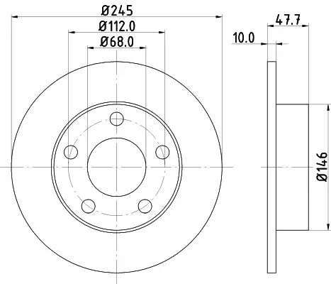 Тормозной диск задний HELLA 8DD355105681