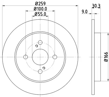 Тормозной диск задний HELLA 8DD355113601