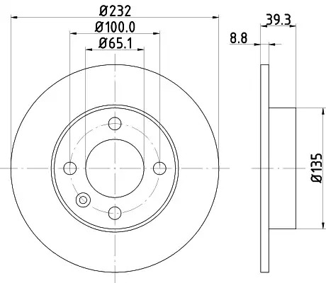 Тормозной диск задний HELLA 8DD355106681