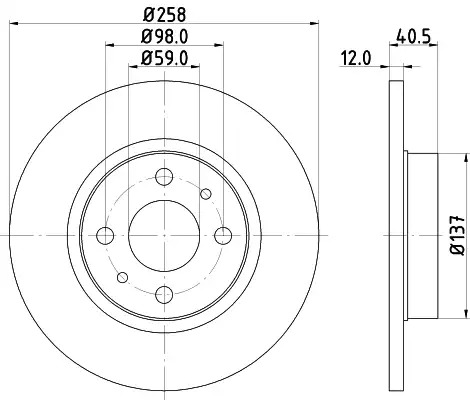 Тормозной диск передний HELLA 8DD355101621