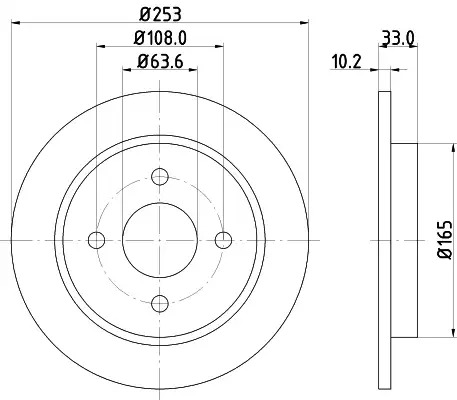 Тормозной диск задний HELLA 8DD355105661