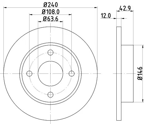 Тормозной диск передний HELLA 8DD355104631