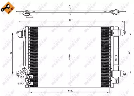 Радиатор кондиционера (с осушителем) NRF 350028