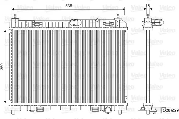 Радиатор охлаждения двигателя VALEO 701603