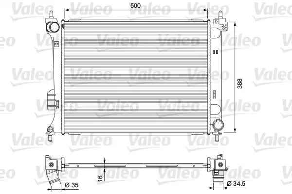 Радиатор охлаждения двигателя VALEO 701729