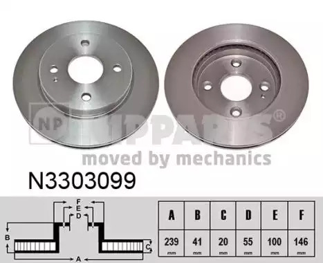 Тормозной диск передний NIPPARTS N3303099