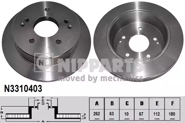 Тормозной диск задний NIPPARTS N3310403