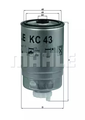 Фильтр топливный MAHLE KC43