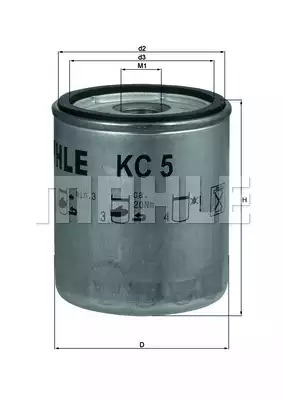 Фильтр топливный MAHLE KC5