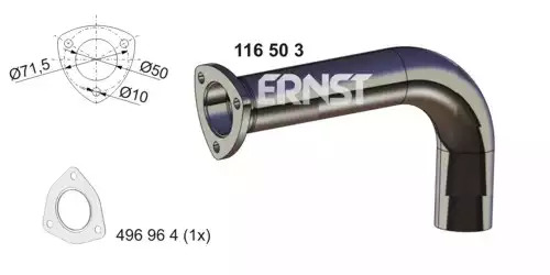 Приемная труба глушителя ERNST 116503