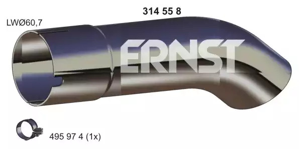 Приемная труба глушителя ERNST 332491