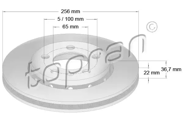 Тормозной диск задний TOPRAN 110434