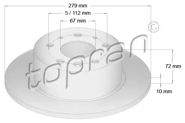 Тормозной диск задний TOPRAN 400859