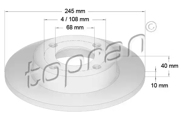 Тормозной диск задний TOPRAN 107089