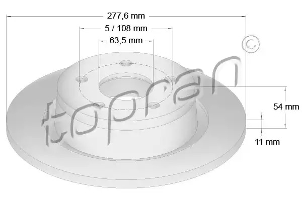Тормозной диск задний TOPRAN 302249