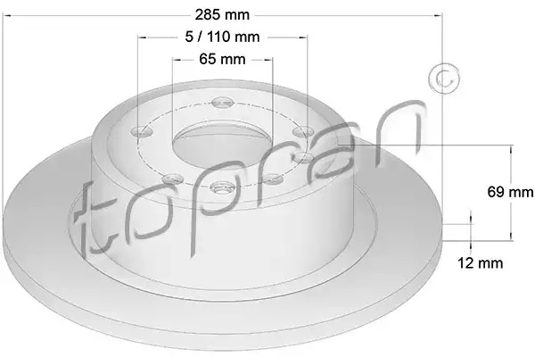 Тормозной диск задний TOPRAN 200949