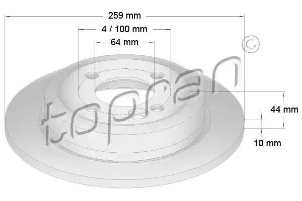 Тормозной диск задний TOPRAN 501015