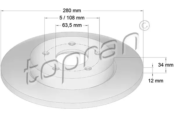 Тормозной диск задний TOPRAN 301957