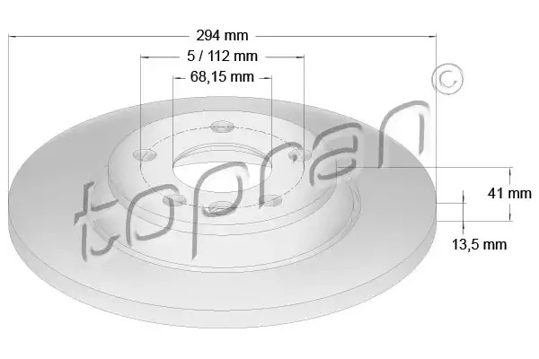 Тормозной диск задний TOPRAN 107692