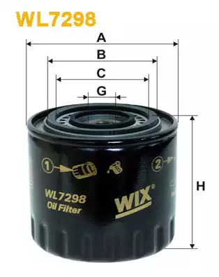 Масляный фильтр WIX FILTERS WL7298