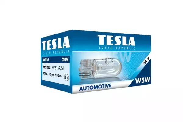 Лампа автомобільна габаритна без цоколя 24В W5W 10 шт. Tesla (B65202) TESLA B65202