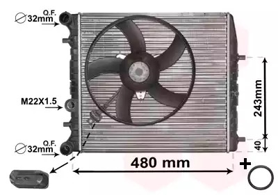 Радиатор охлаждения двигателя VAN WEZEL 76002013