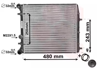 Радиатор охлаждения двигателя VAN WEZEL 76002005