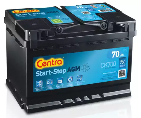 Аккумулятор Centra AGM 70Ah 760A R+ Start-Stop CENTRA CK700