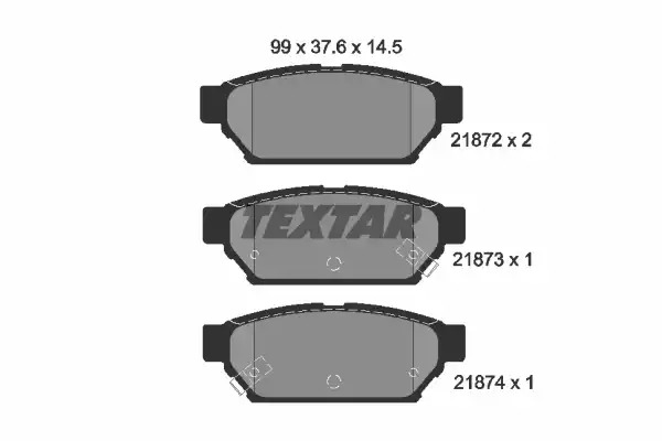 Тормозные колодки задние TEXTAR 2187202