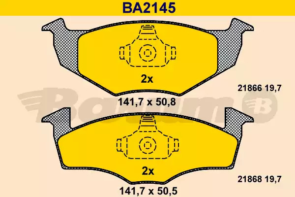 Тормозные колодки передние BARUM BA2145